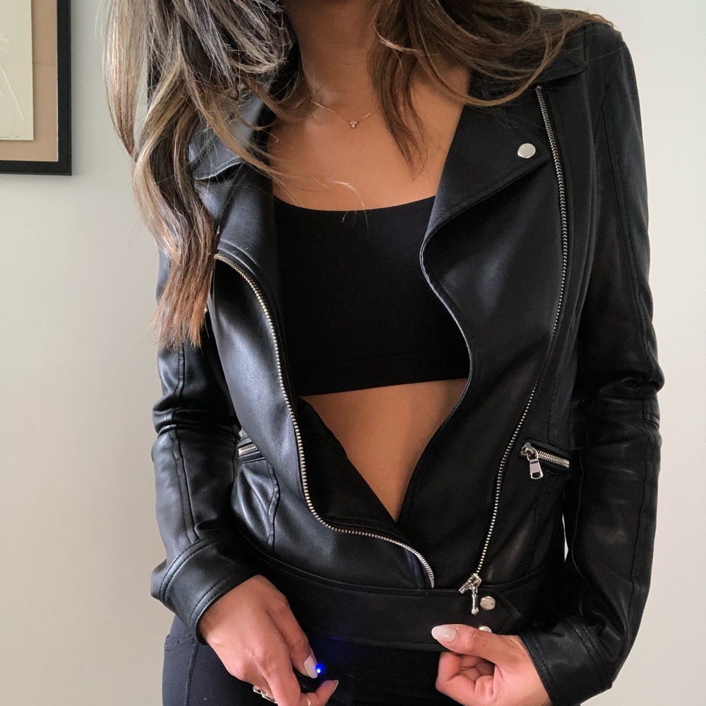 Vegan Leather Moto Jacket